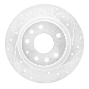 Mazda CX-3 Brake Rotor (1) - Rear Right - R1 Concepts - Drilled & Slotted - Silver - `16-`18